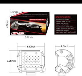 img 3 attached to 🚚 OFFROADTOWN LED Pods 4inch 144W: Waterproof Quad Row LED Work Light for Off-Road Trucks, ATVs, SUVs, and Boats