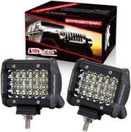 🚚 offroadtown led pods 4inch 144w: waterproof quad row led work light for off-road trucks, atvs, suvs, and boats logo