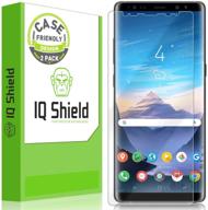 📱 iqshield негаснущая антипузырчатая прозрачная пленка-защитник экрана для samsung galaxy note 8 (2 шт. в упаковке, совместима с чехлом) логотип