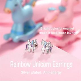 img 3 attached to Unicorn Earrings: Hypoallergenic Jewelry for Girls' Birthday, Perfect Gift for Your Daughter