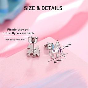 img 2 attached to Unicorn Earrings: Hypoallergenic Jewelry for Girls' Birthday, Perfect Gift for Your Daughter