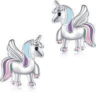 unicorn earrings: hypoallergenic jewelry for girls' birthday, perfect gift for your daughter logo