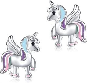 img 4 attached to Unicorn Earrings: Hypoallergenic Jewelry for Girls' Birthday, Perfect Gift for Your Daughter