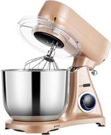 vivohome 6.7 quart stand mixer: powerful 800w tilt-head electric food mixer in champagne, met listed logo