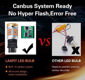 img 1 attached to 🚦 LASFIT 3157 LED Bulb 3057 4057 4157 Turn Signal Light Amber Yellow CANBUS Ready Error Free Built-in Load Resistor Anti-Hyper Flash Automotive Blinker Max 1860lm, Designed for Standard Socket (2pcs)