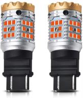 🚦 lasfit 3157 led bulb 3057 4057 4157 turn signal light amber yellow canbus ready error free built-in load resistor anti-hyper flash automotive blinker max 1860lm, designed for standard socket (2pcs) logo