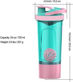 img 1 attached to 🏋️ Inspiring Fitness Workout Sports Protein Shaker Bottle 24-Ounce with Artoid Mode, Dual Mixing Technology, Shaker Balls & Mixing Grids Included, Twist and Lock Protein Box Storage Included