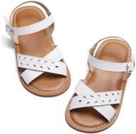 👡 summer wedding school girls sandals - open toe for toddler, little kid, and big kid logo