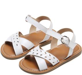 img 2 attached to 👡 Summer Wedding School Girls Sandals - Open Toe for Toddler, Little Kid, and Big Kid