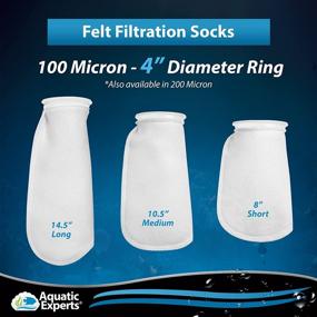 img 1 attached to 🐠 Aquatic Experts Medium Aquarium Filter Socks (4 Inch Ring) - 100 Micron, 10.5 Inch Long - Custom-Made Felt Filter Bags, USA