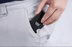 img 7 attached to Minimalist Aluminum Wallet, Slim Money Clip Metal Wallet RFID Front Pocket Wallet