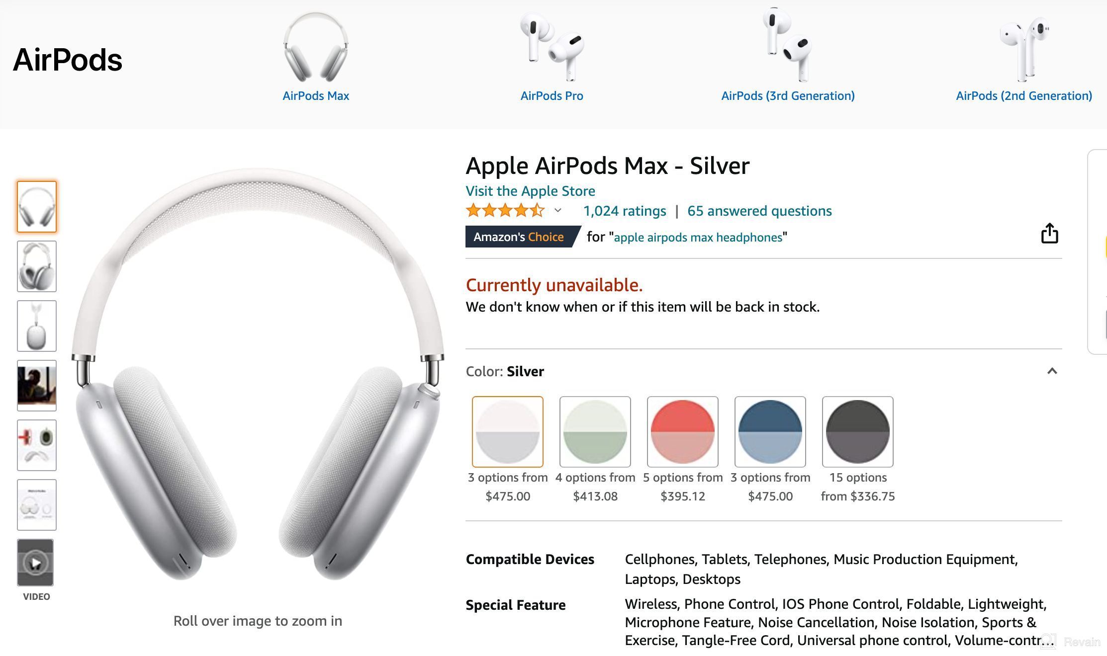 img 8 attached to 🎧 Renewed Apple AirPods Max - Space Gray: Superior Sound and Style Refreshed review by Manur Bartov