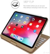 img 2 attached to 🔒 Snugg iPad Pro 11 2018 Keyboard Case - Backlit Wireless Bluetooth, 360° Rotatable, Apple Pencil Compatible - Gold review by Daria Dolgusheva