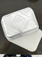 img 2 attached to 🥘 50-Pack Heavy Duty Disposable Aluminum Oblong Foil Pans with Lid Covers - Recyclable Tin Food Storage Tray, Extra-Sturdy Containers for Cooking, Baking, Meal Prep, Takeout - 8.4"x 5.9" - 2.25lb Capacity review by Lera Rad