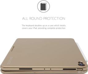 img 5 attached to 🔒 Snugg Чехол с клавиатурой для iPad Pro 11 2018 - Подсветка, беспроводное подключение по Bluetooth, 360° вращение, совместимость с Apple Pencil - Золотой.