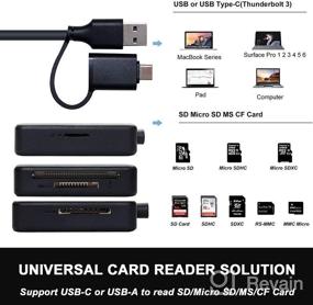 img 5 attached to 📸 BENFEI 4-in-1 USB USB-C Memory Card Reader Adapter for SD, Micro SD, MS, and CF Cards