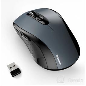 img 6 attached to 🖱️ TECKNET Classic 2.4G Portable Optical Wireless Mouse: USB Nano Receiver, 6 Buttons, 30 Months Battery Life, 4800 DPI, 6 Adjustment Levels (Blue)
