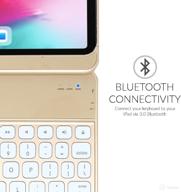 img 1 attached to 🔒 Snugg iPad Pro 11 2018 Keyboard Case - Backlit Wireless Bluetooth, 360° Rotatable, Apple Pencil Compatible - Gold review by Daria Dolgusheva