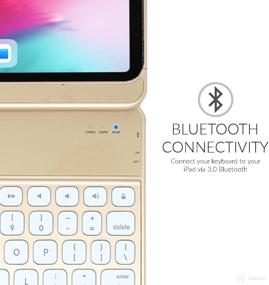 img 7 attached to 🔒 Snugg iPad Pro 11 2018 Keyboard Case - Backlit Wireless Bluetooth, 360° Rotatable, Apple Pencil Compatible - Gold