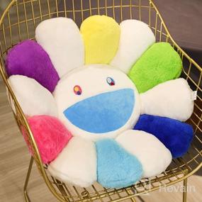 img 6 attached to 🌻 Zuoshini Flower Plush Pillow - Soft & Comfortable Sunflower Smiley Cushion for Colorful Home Bedroom Shop Restaurant Decor - 16.5in/42cm
