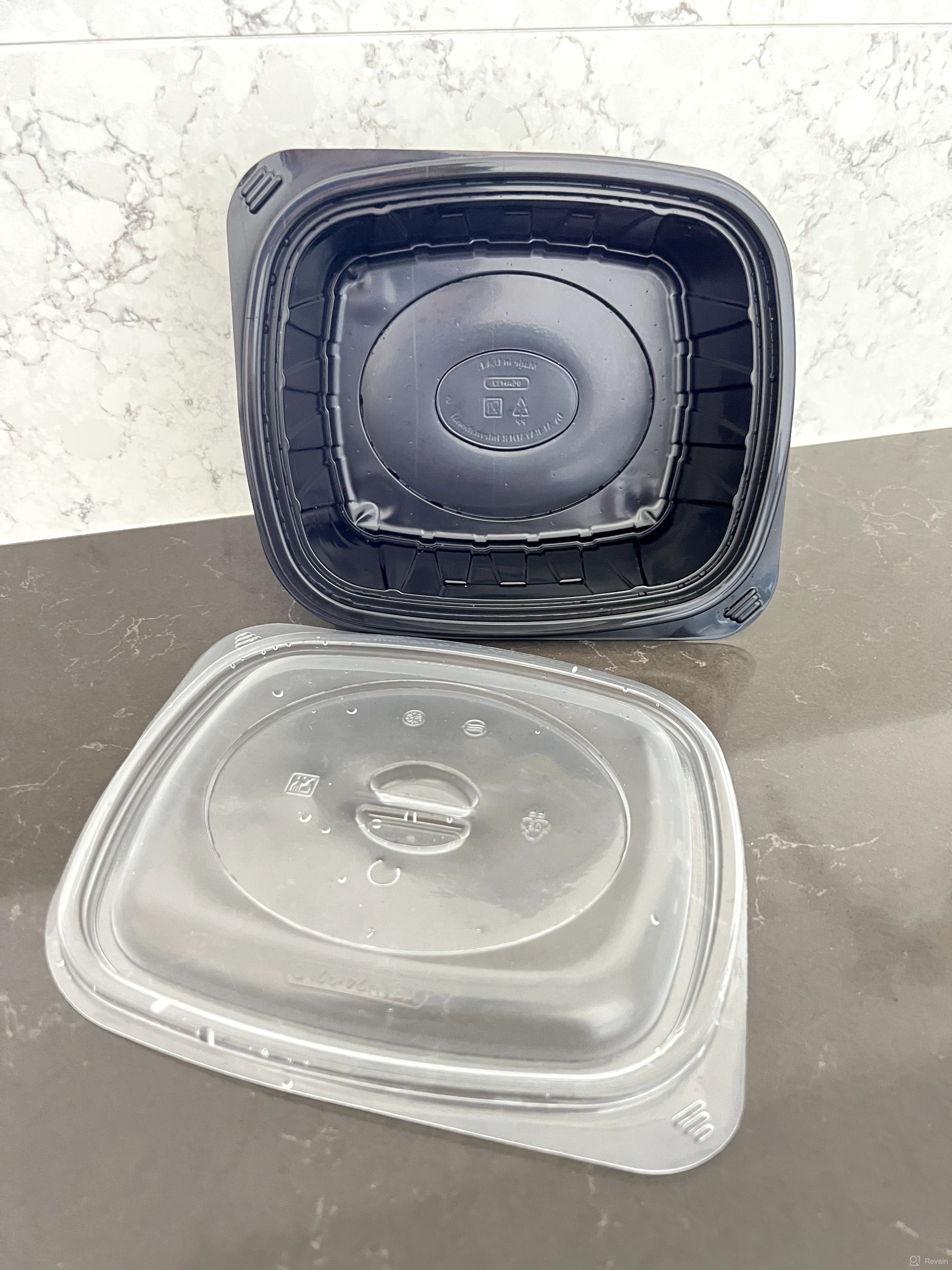 img 1 attached to 50 Pack Plastic Meal Prep Containers with Lids, 28oz Airtight Food Storage for Freezer, Reusable Lunch Box Togo, and Disposable Deli Takeout Containers review by Lera Rad