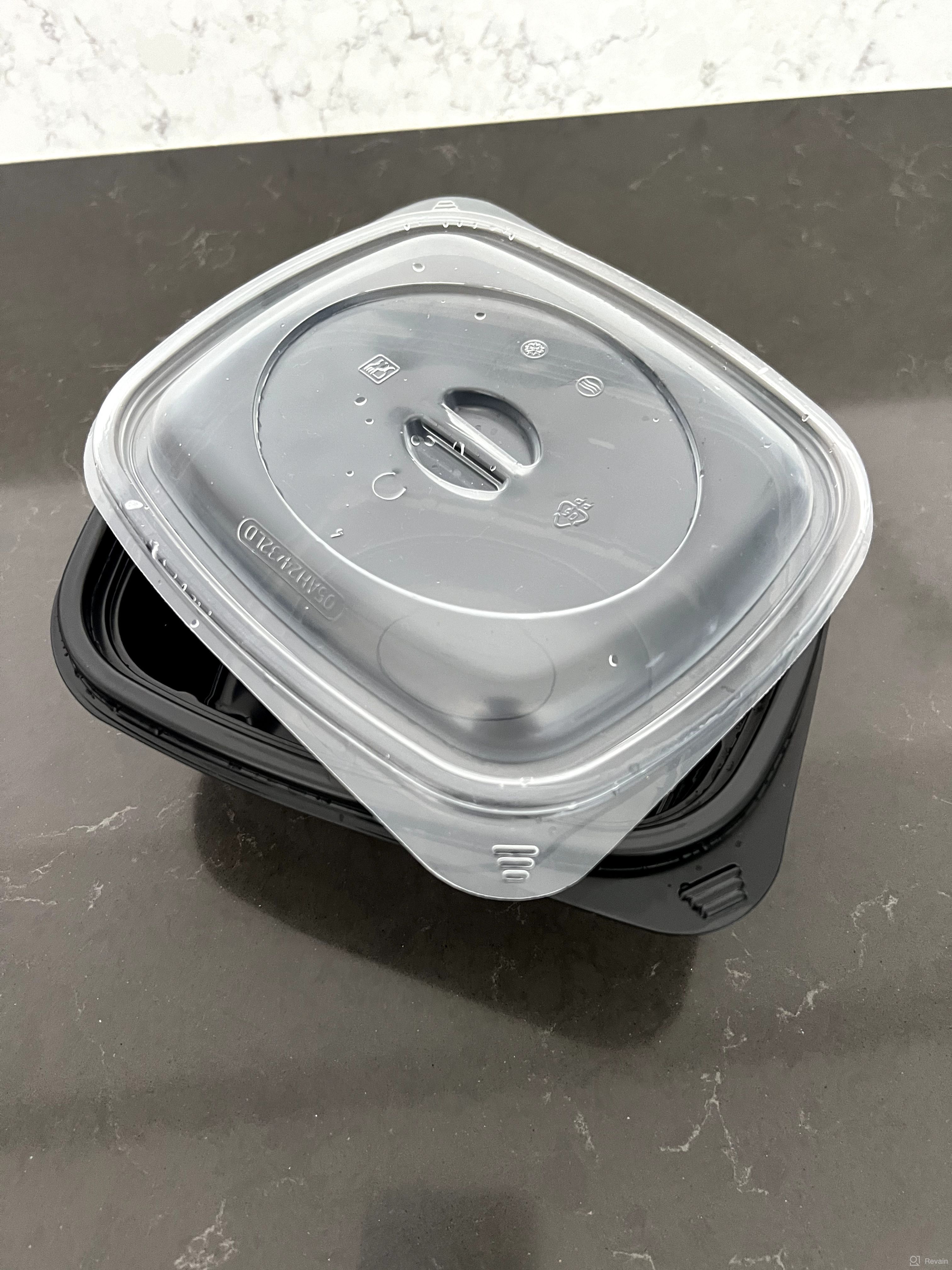img 2 attached to 50 Pack Plastic Meal Prep Containers with Lids, 28oz Airtight Food Storage for Freezer, Reusable Lunch Box Togo, and Disposable Deli Takeout Containers review by Lera Rad