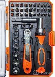 img 1 attached to Versatile and Convenient 61pcs Ratcheting Screwdriver Set with Socket Set & Magnetic Bits - Ideal Household Repair Tool Kit for Bikes - Includes Rotatable Ratchet Handles & Storage Case by TOOLMAK review by sergio garcia