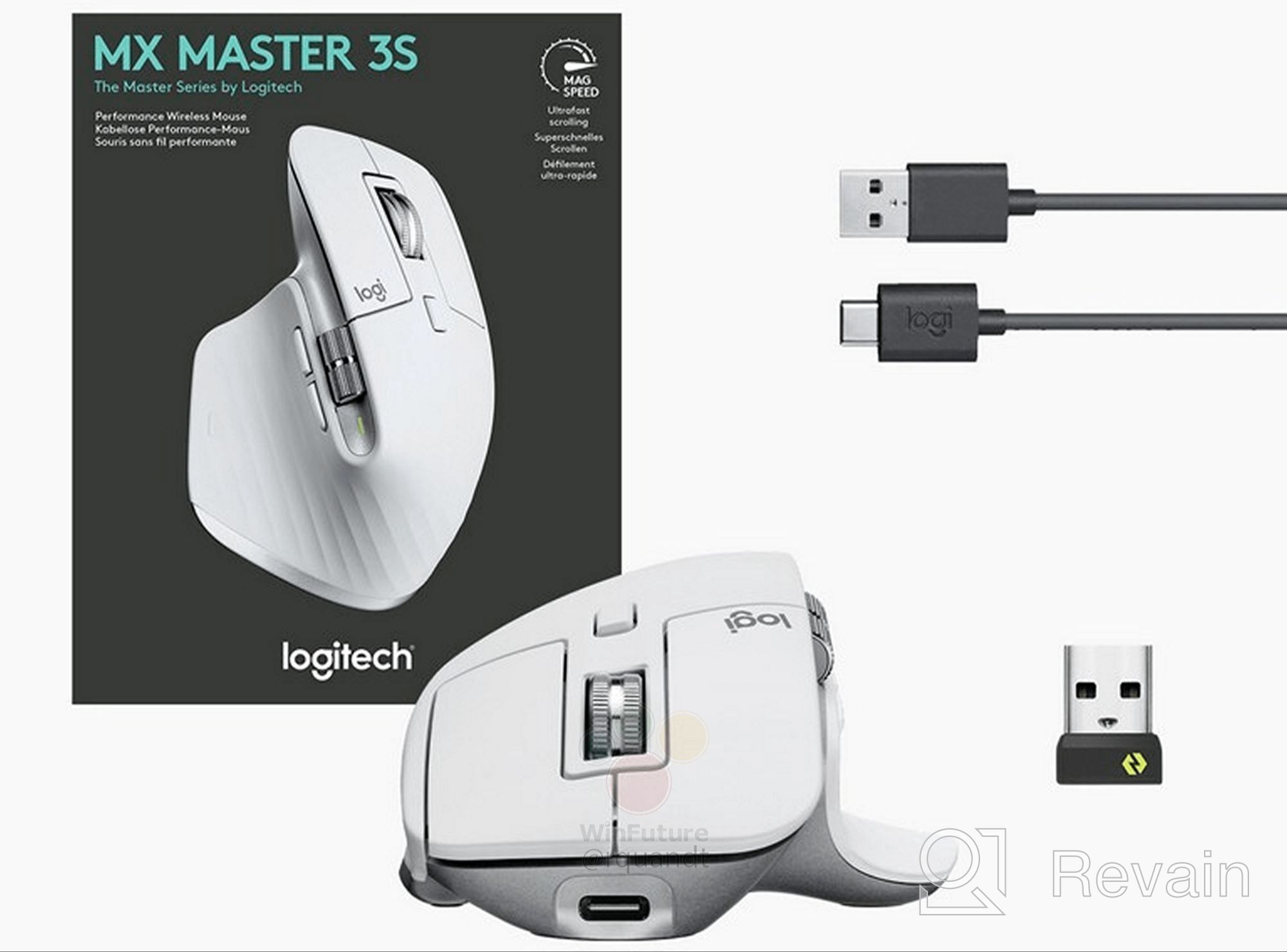 img 2 attached to Logitech MX Master 3S: The Ultimate Wireless Performance Mouse with Ultra-fast Scrolling, Ergo Design, 8K DPI, Track on Glass, Quiet Clicks, USB-C, Bluetooth, for Windows, Linux, Chrome - Graphite review by Link Link