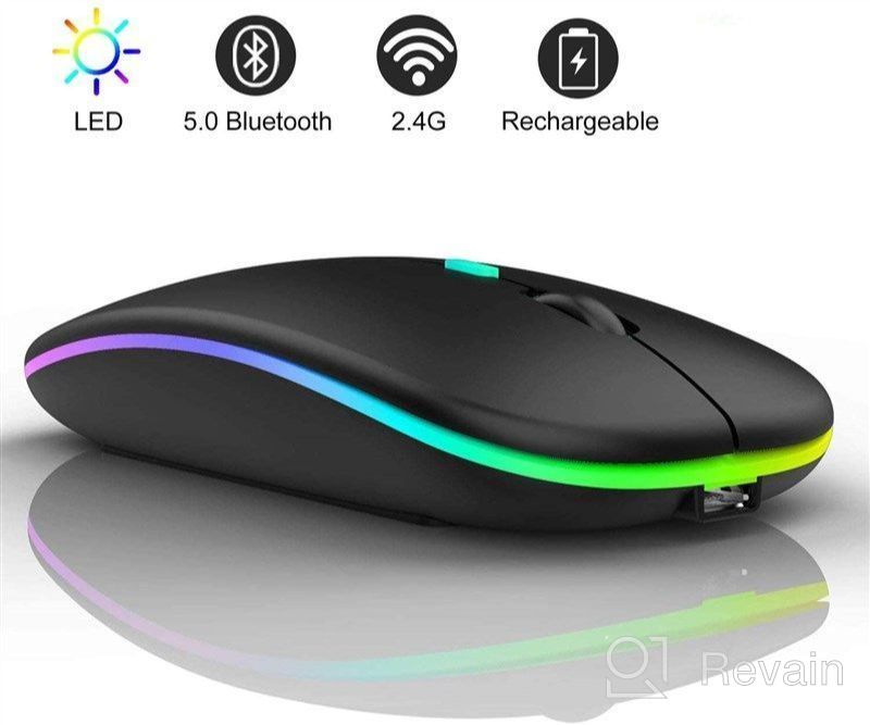 img 1 attached to COO LED Slim Dual Mode Wireless Mouse (Bluetooth 5.1/2.4G) – Rechargeable LED Mouse with 3 Adjustable DPI for iPad OS 13, MacBook, Laptop, Mac OS 10.10 review by Adjeke Prosper