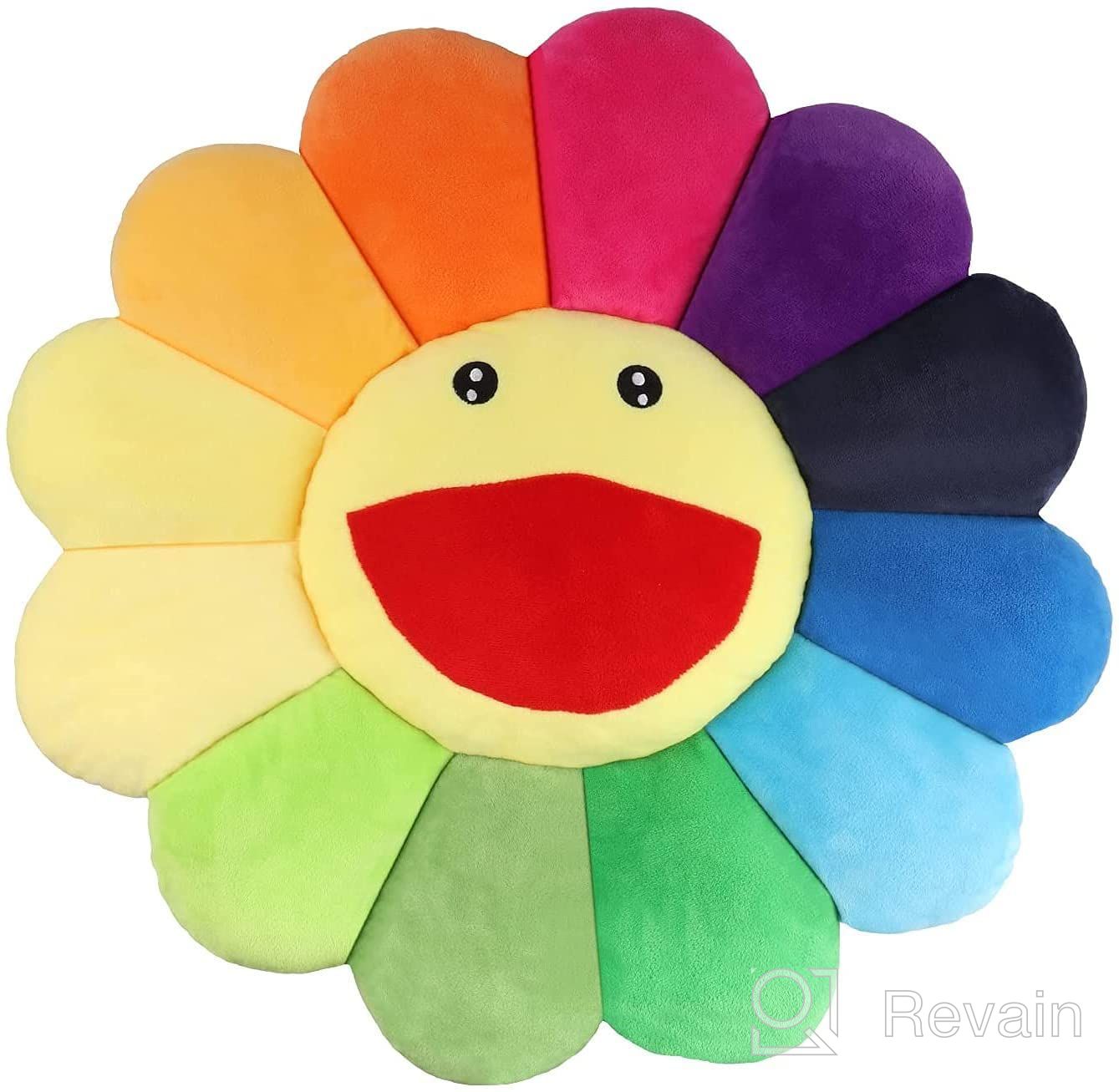 img 1 attached to 🌻 Zuoshini Flower Plush Pillow - Soft & Comfortable Sunflower Smiley Cushion for Colorful Home Bedroom Shop Restaurant Decor - 16.5in/42cm review by Patejl Patejlson