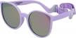 polarized toddler baby sunglasses with strap - retro cat eye flexible frame for kids boys girls 0-24 months logo