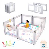 preneo foldable baby playpen with pull rings and storage box: versatile play pen for babies and toddlers, easy installation and material safety logo