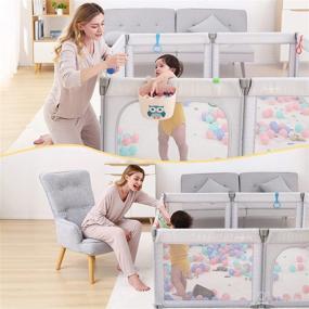 img 1 attached to Preneo Foldable Baby Playpen with Pull Rings and Storage Box: Versatile Play Pen for Babies and Toddlers, Easy Installation and Material Safety