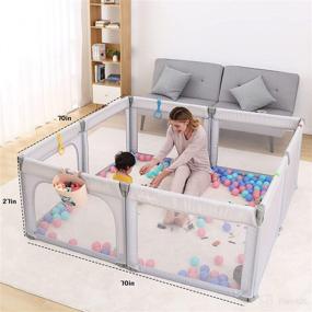 img 2 attached to Preneo Foldable Baby Playpen with Pull Rings and Storage Box: Versatile Play Pen for Babies and Toddlers, Easy Installation and Material Safety