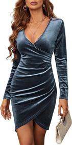 img 4 attached to JECEIKA Velvet Sleeve Dresses Elegant Women's Clothing and Dresses