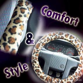 img 1 attached to 🐆 Enhance Your Steering Experience with Zone Tech WC0019 Plush Soft Velour Shaded Cheetah Car Steering Wheel Cover