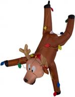 add some holiday cheer with home accents 4' led hangin' on reindeer inflatable logo