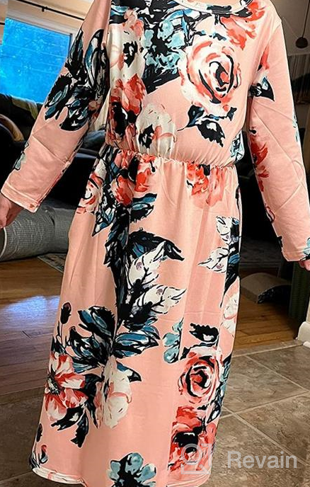 img 1 attached to 🌸 Stylish QIJOVO Floral Maxi Dress with Pockets & Sleeves - Perfect for Holiday review by Maggie Bortolussi