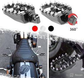 img 4 attached to 🏍️ HUSUKU Motorcycle Driver Footrests Pedals for Harley Dyna Sportster Fatboy Iron 883, 360° Roating Wide CNC Aluminum MX Chopper Bobber Style (Black)