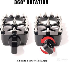 img 1 attached to 🏍️ HUSUKU Motorcycle Driver Footrests Pedals for Harley Dyna Sportster Fatboy Iron 883, 360° Roating Wide CNC Aluminum MX Chopper Bobber Style (Black)