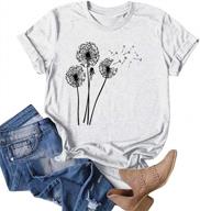 cute and vintage: maqiya women's make a wish dandelion printed tee for summer logo