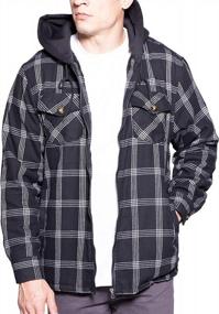 img 4 attached to Men'S And Big Men'S Sherpa Lined Flannel Jacket With Zip Up Hoodie By Visive