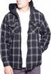 men's and big men's sherpa lined flannel jacket with zip up hoodie by visive logo