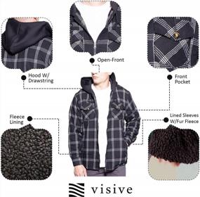 img 1 attached to Men'S And Big Men'S Sherpa Lined Flannel Jacket With Zip Up Hoodie By Visive