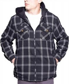 img 3 attached to Men'S And Big Men'S Sherpa Lined Flannel Jacket With Zip Up Hoodie By Visive