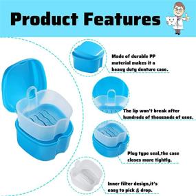 img 2 attached to 🧼 Convenient and Hygienic Cleaning Retainer Portable Dentures Container