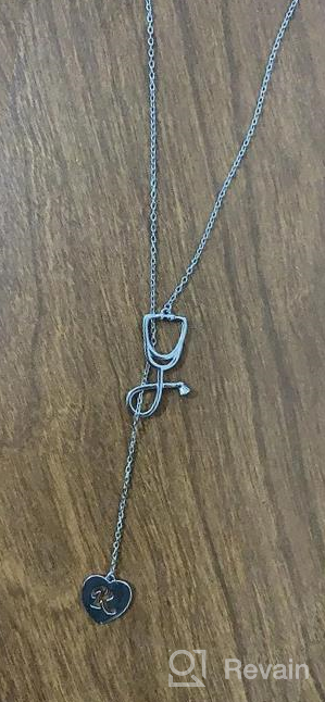 img 1 attached to 925 Sterling Silver Alphabet Initial Letter Heart Lariat Necklace For Women Doctor Nurse Jewelry review by Yousef Dudley