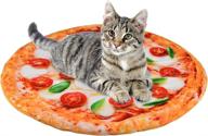 🍕 ultra soft flannel pet bed mat - tusatiy thick dog cat bed mats for sleeping, cute pizza prints, machine washable crate pad, large size - warm mattress for dogs and cats logo