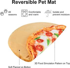 img 3 attached to 🍕 Ultra Soft Flannel Pet Bed Mat - TUSATIY Thick Dog Cat Bed Mats for Sleeping, Cute Pizza Prints, Machine Washable Crate Pad, Large Size - Warm Mattress for Dogs and Cats