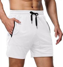 img 2 attached to Mens Summer Beach Shorts Casual Elastic Waist Athletic Gym Jogger With Pockets